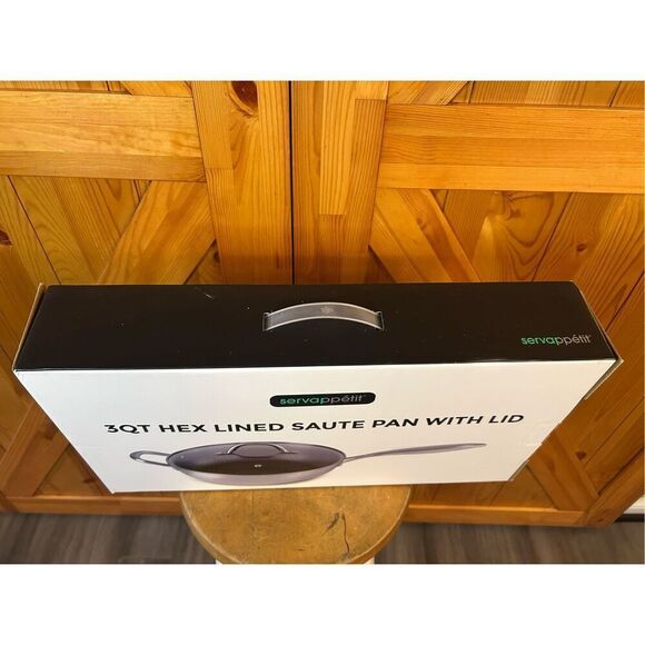 Servappetit 3QT Hex Lined Saute Pan With Lid new in open box - Picture 2 of 10